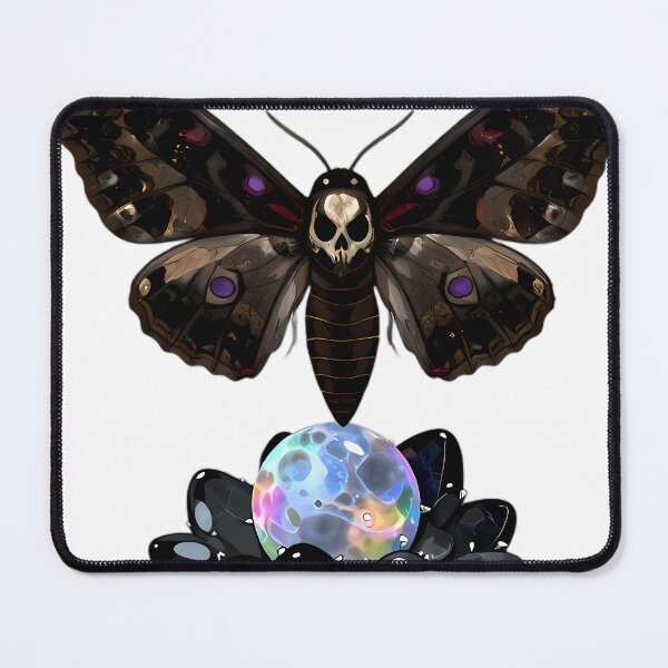 Item preview, Gothic Deaths Head Hawkmoth Moonstone Crystal designed and sold by IllumeInk.