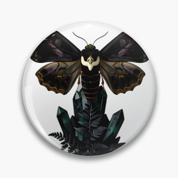 Item preview, Gothic Deaths Head Hawkmoth Emerald Geode designed and sold by IllumeInk.