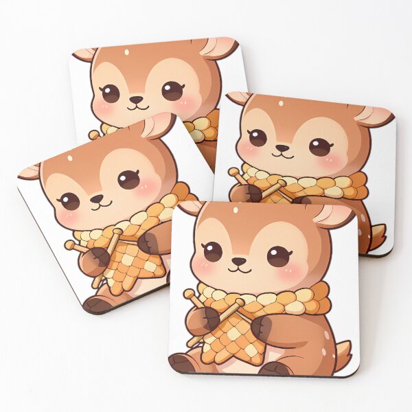 Item preview, Cute Deer Fawn with Woven Autumn Wool Scarf designed and sold by pumsquare.