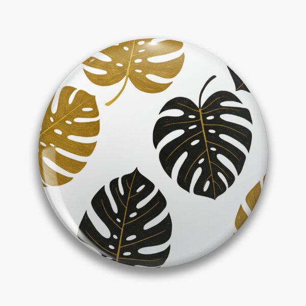 Item preview, Black and Gold Monstera Leaf Pattern designed and sold by BeachWhisper.