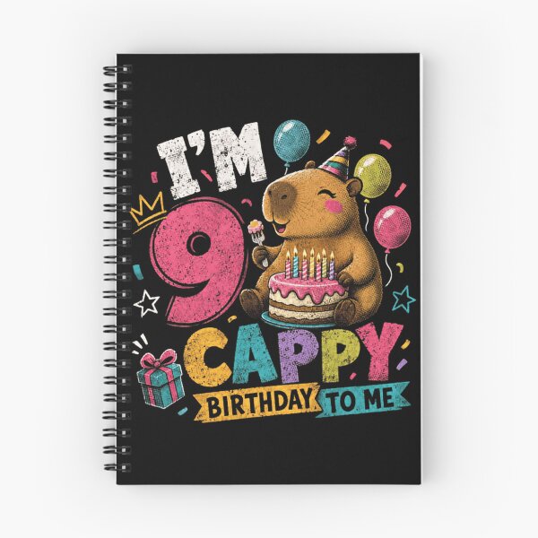 Item preview, I'm 9 Cappy Birthday To Me Ninth Birthday Capybara Age 9 designed and sold by RetroMini2026.