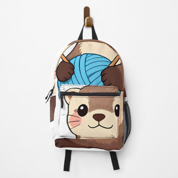 Item preview, Cute Ferret Snuggled Around Sky Blue Yarn Ball designed and sold by pumsquare.