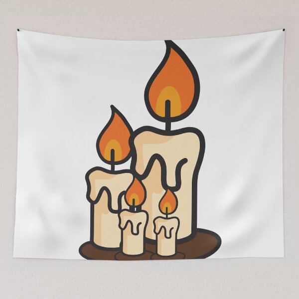 Item preview, Halloween melting candles with burning fire vector illustration designed and sold by PowerAntShop.