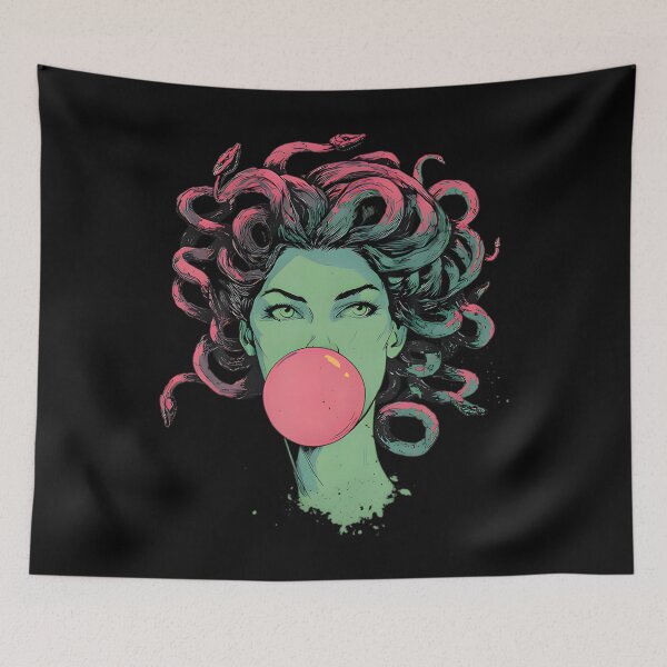 Item preview, Medusa Bubblegum Mythological Snake Hair Goddess designed and sold by SilviCarry.