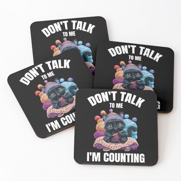 Item preview, Cat Don'T Talk To Me I'M Counting Crocheting Knitting Funny designed and sold by Raniya-Otte.