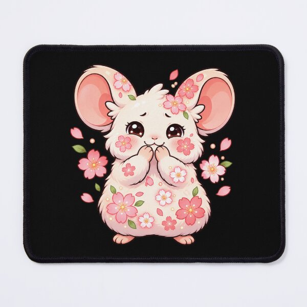 Item preview, Cute Sakura Mouse with Cherry Blossoms – Kawaii Pink Floral Bunny Mouse Spring Aesthetic designed and sold by MrDev.