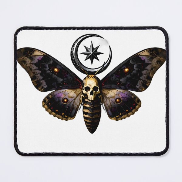 Item preview, Gothic Deaths Head Hawkmoth Lunar Star Emblem designed and sold by IllumeInk.