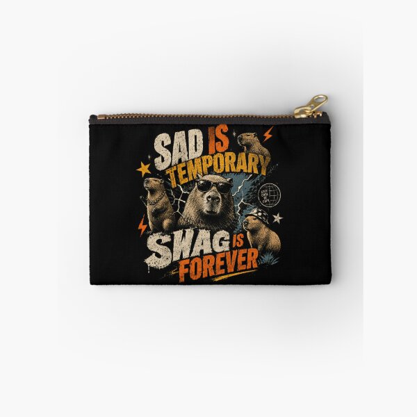 Item preview, Sad Is Temporary Swag Is Forever Capybara Cool Animal Meme designed and sold by JonesFlora2025.