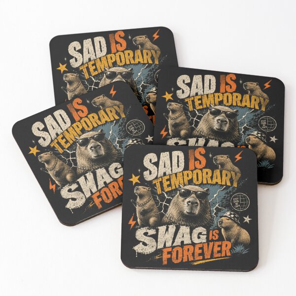 Item preview, Sad Is Temporary Swag Is Forever Capybara Cool Animal Meme designed and sold by JonesFlora2025.