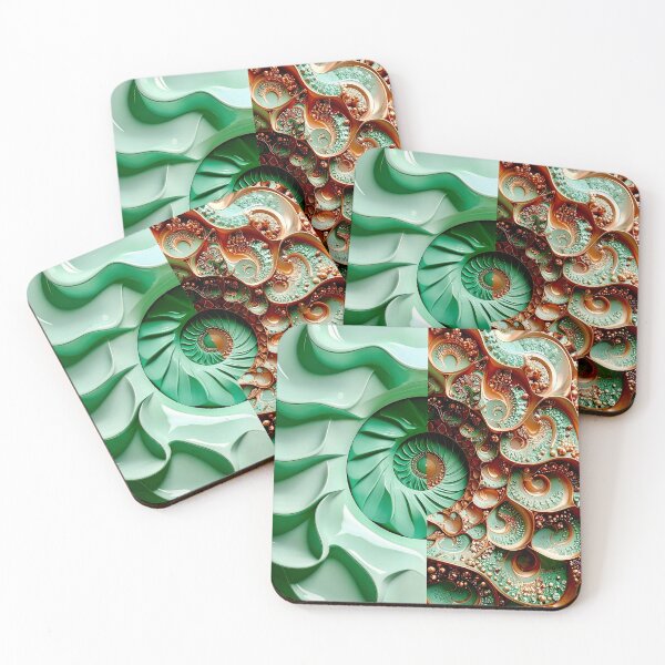 Item preview, Celadon Wave and Metallic Copper Vortex designed and sold by Vicky Brago-Mitchell®.