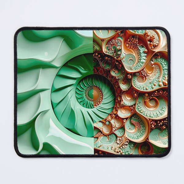 Item preview, Celadon Wave and Metallic Copper Vortex designed and sold by Vicky Brago-Mitchell®.