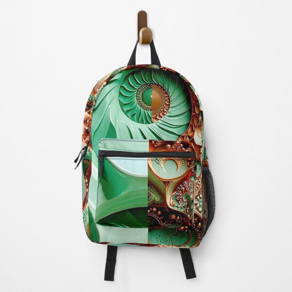 Item preview, Celadon Wave and Metallic Copper Vortex designed and sold by Vicky Brago-Mitchell®.