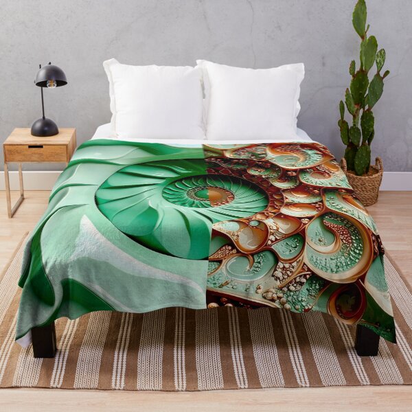 Item preview, Celadon Wave and Metallic Copper Vortex designed and sold by Vicky Brago-Mitchell®.
