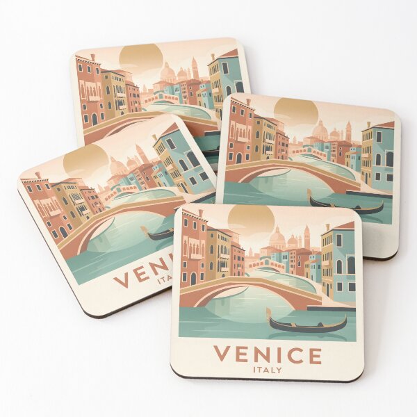 Item preview, Venice Italy Vintage Travel Poster - Minimalist Canal Art Print designed and sold by DuckOddity.