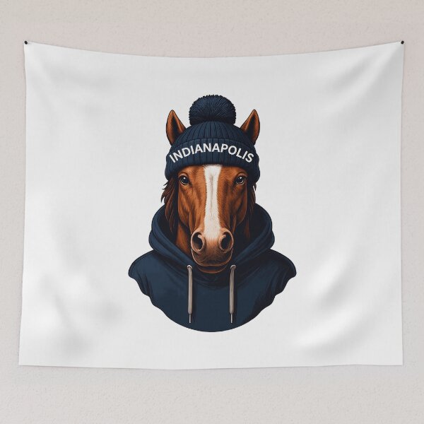Item preview, Horse Hoodie Beanie City Art Design designed and sold by vanniBradrick.