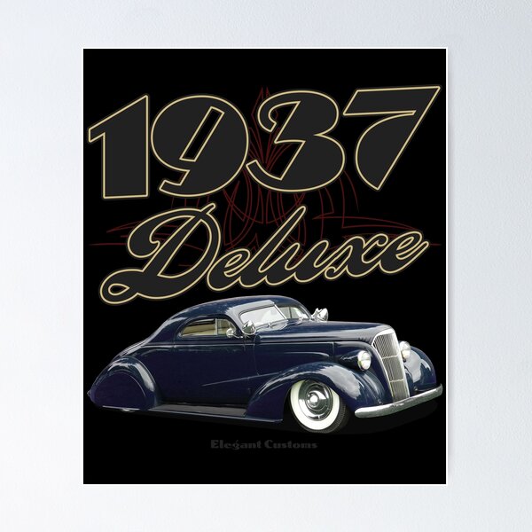 Item preview, 1937 Deluxe Coupe with text - Lowrider, Kustom, Hot Rod, Muscle Car designed and sold by Elegant Customs.