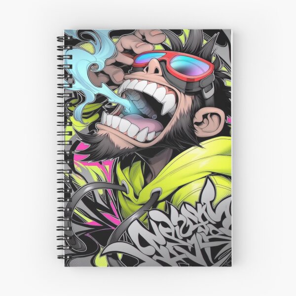 Item preview, Cyberpunk Streetwear Monkey - Neon Smoke Graffiti Art designed and sold by Shopri.