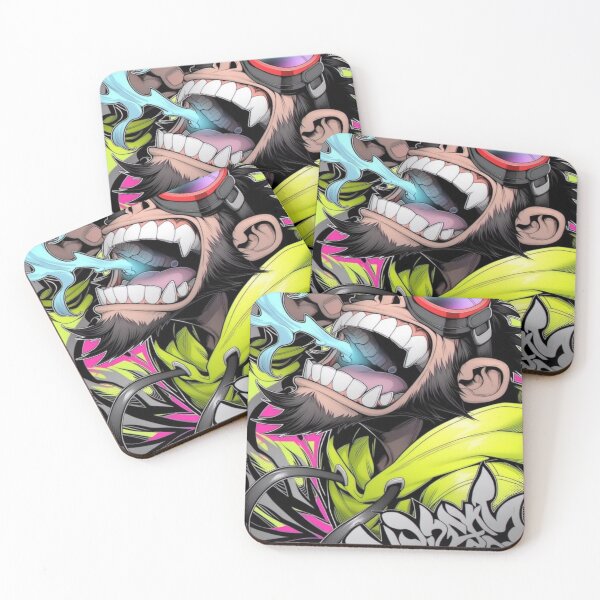 Item preview, Cyberpunk Streetwear Monkey - Neon Smoke Graffiti Art designed and sold by Shopri.