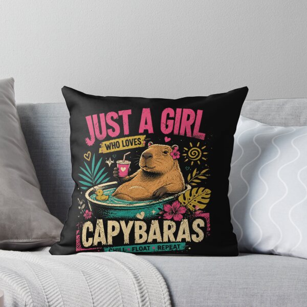 Item preview, Just A Girl Who Loves Capybaras Chill Float Repeat Capybara Lover Woman designed and sold by RetroMini2026.