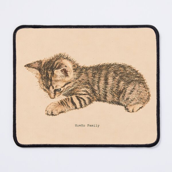 Item preview, Curious Tabby Kitten Reaching: Vintage Linocut designed and sold by HowHoFamily.