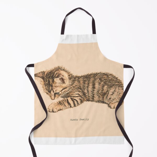 Item preview, Curious Tabby Kitten Reaching: Vintage Linocut designed and sold by HowHoFamily.