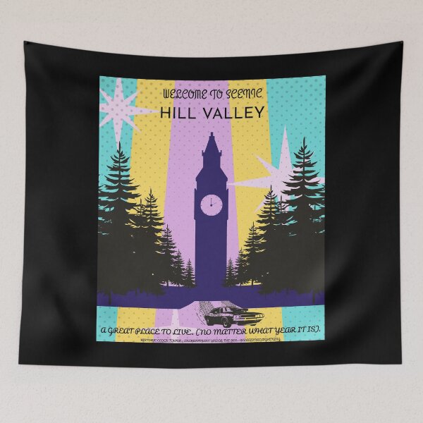 Item preview, Visit Hill Valley Vintage Travel Poster Funny Sci Fi Parody designed and sold by Mircea786.