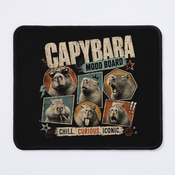 Item preview, Capybara Mood Board Chill. Curious. Iconic. Animal Lover Wildlife Fan designed and sold by JonesFlora2025.