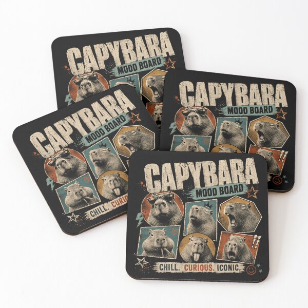 Item preview, Capybara Mood Board Chill. Curious. Iconic. Animal Lover Wildlife Fan designed and sold by JonesFlora2025.