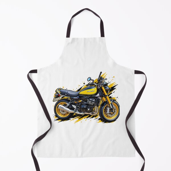 Item preview, black yellow street bike motorcycle rider retro style designed and sold by VivianLauretta8.