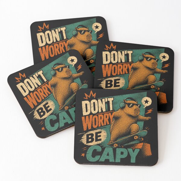 Item preview, Don't Worry Be Capy Capybara Skateboarder Animal Lover Quote designed and sold by JonesFlora2025.