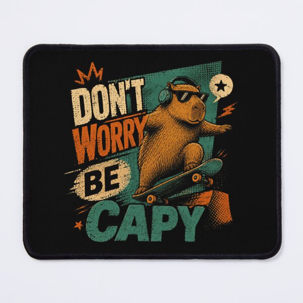 Item preview, Don't Worry Be Capy Capybara Skateboarder Animal Lover Quote designed and sold by JonesFlora2025.