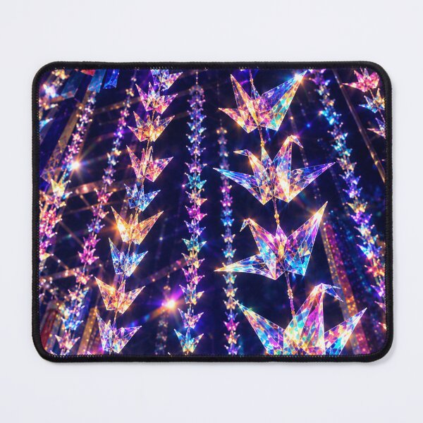 Item preview, Crystal Origami Cranes – Japanese Tanabata Festival Rainbow Prism Art designed and sold by アミヤジャ.