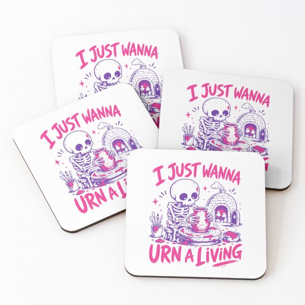 Item preview, I Just Wanna Urna Living Skeleton Pottery Art designed and sold by markymaarty.