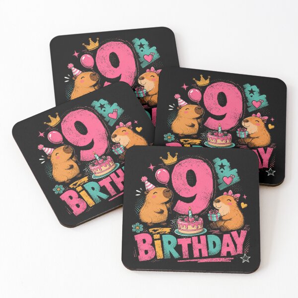 Item preview, 9 Birthday Capybara Nine Year Old Child designed and sold by RetroMini2026.