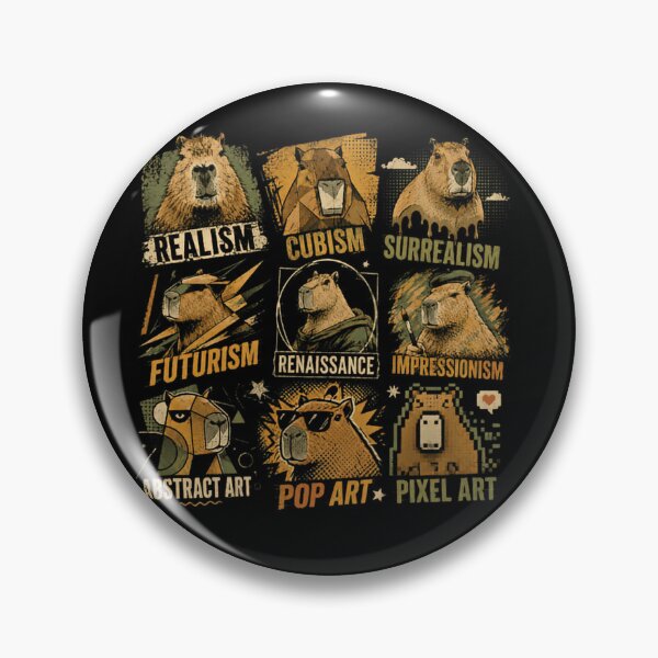 Item preview, Capybara Art Styles Nealism Cubism Surrealism Futurism Renaissance Impressionism Abstract Art Pop Art Pixel Art Lover designed and sold by JonesFlora2025.