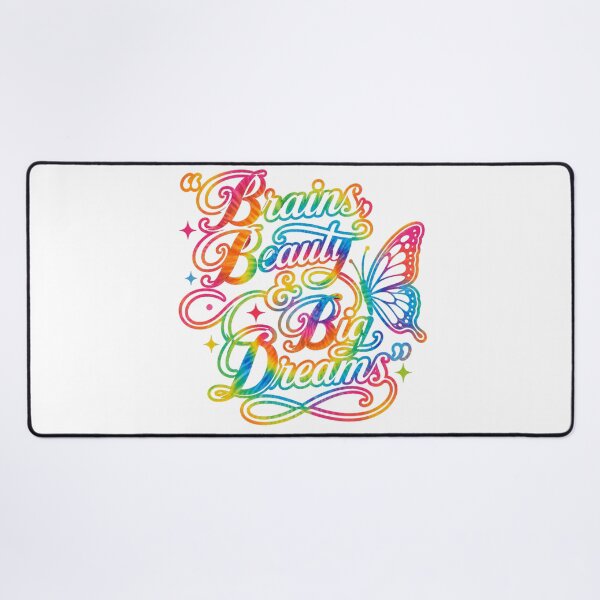 Item preview, Brains Beauty & Big Dreams Rainbow Tie Dye Butterfly Inspirational Design designed and sold by Divine Boutique.