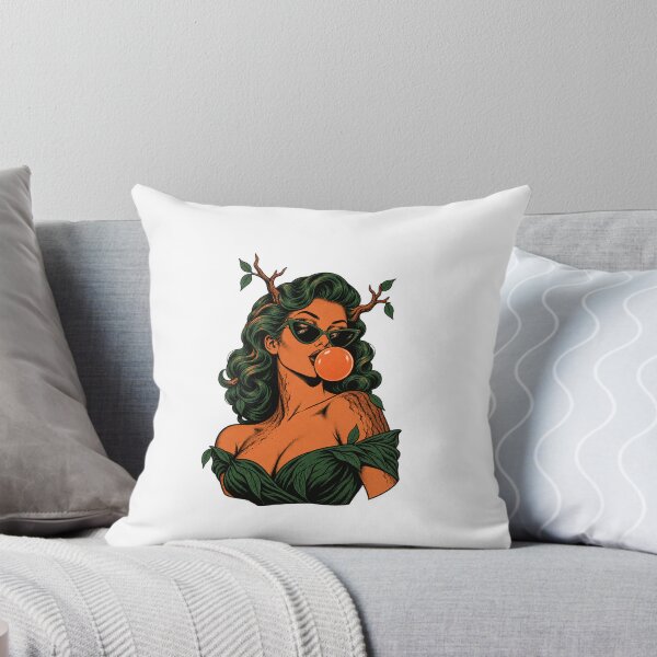 Item preview, Dryad Bubblegum Pin-Up – Retro Forest Spirit Pop Art designed and sold by Not Okay Supply Co..