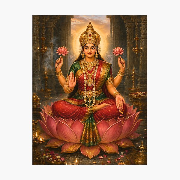 Item preview, Adi Lakshmi Wall Art – Primordial Goddess of Prosperity and Peace designed and sold by Homyar.