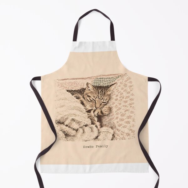 Item preview, Sleeping Tabby Cat in Blankets: Vintage Linocut designed and sold by HowHoFamily.