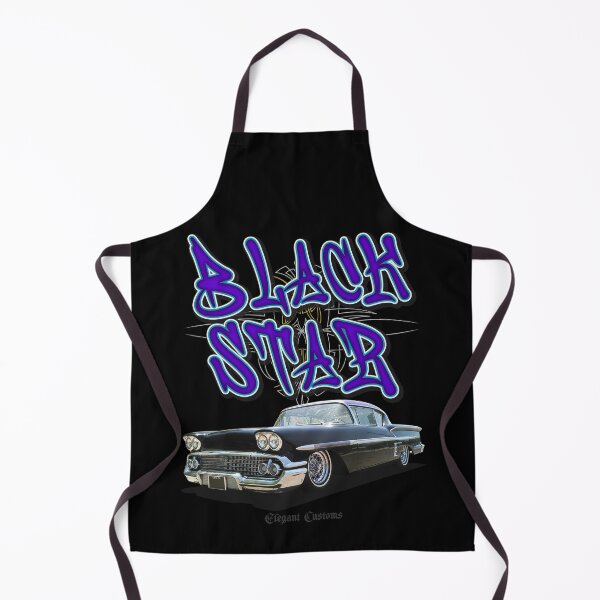 Artikelvorschau, 1958er Impala Black Star mit Text – Lowrider, Kustom, Hot Rod, Muscle Car entworfen und verkauft von Elegant Customs.