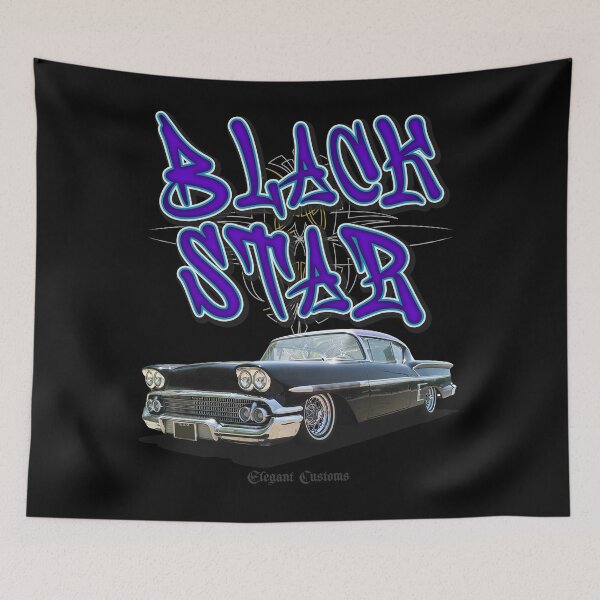 Item preview, 1958 Impala Black Star with text - Lowrider, Kustom, Hot Rod, Muscle Car designed and sold by Elegant Customs.