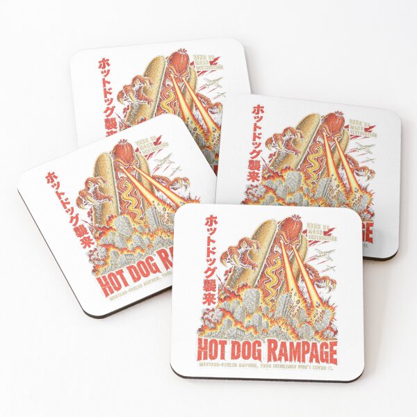 Item preview, Hot Dog Rampage Kaiju Monster Funny Retro Parody Design designed and sold by JapanAnimeSH1.