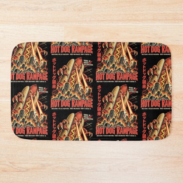 Item preview, Hot Dog Rampage Kaiju Monster Funny Retro Parody Design designed and sold by JapanAnimeSH1.
