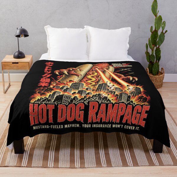 Item preview, Hot Dog Rampage Kaiju Monster Funny Retro Parody Design designed and sold by JapanAnimeSH1.