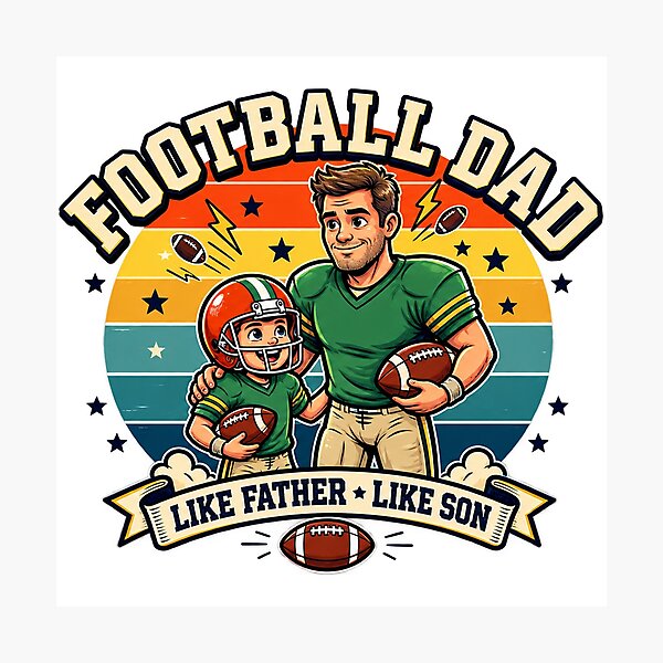 Item preview, Football Dad Father Son American Football Vintage Retro Sports Gift designed and sold by DIRTYSKETCHH.