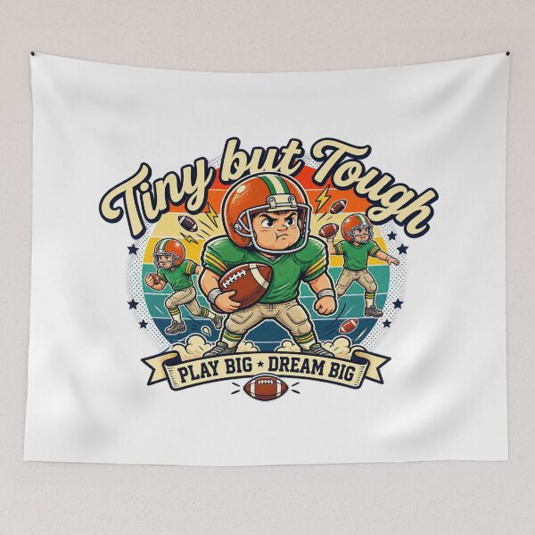 Item preview, Tiny But Tough Funny American Football Kid Retro Vintage Sports designed and sold by DIRTYSKETCHH.