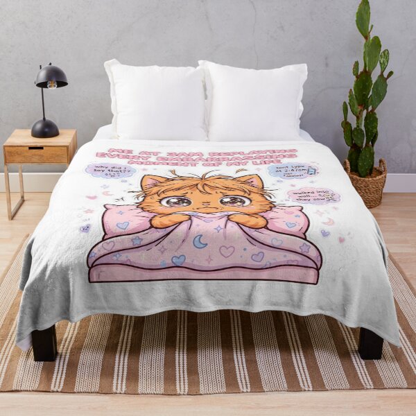 Item preview, Me At 3AM Replaying Every Embarrassing Moment Of My Life - Cute Anxious Orange Cat designed and sold by Interactive-Art.