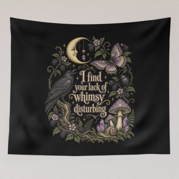 Item preview, I Find Your Lack Of Whimsy Disturbing Cute Raven Cottagecore Design designed and sold by JapanAnimeSH1.