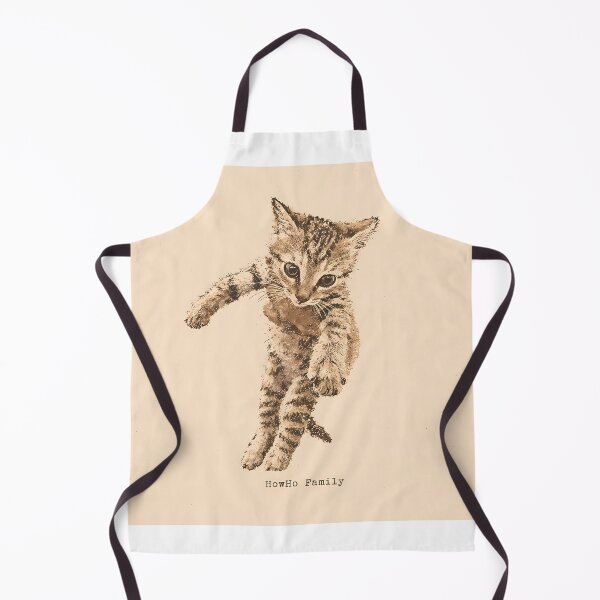 Item preview, Leaping Tabby Kitten Mid-Air: Vintage Linocut designed and sold by HowHoFamily.