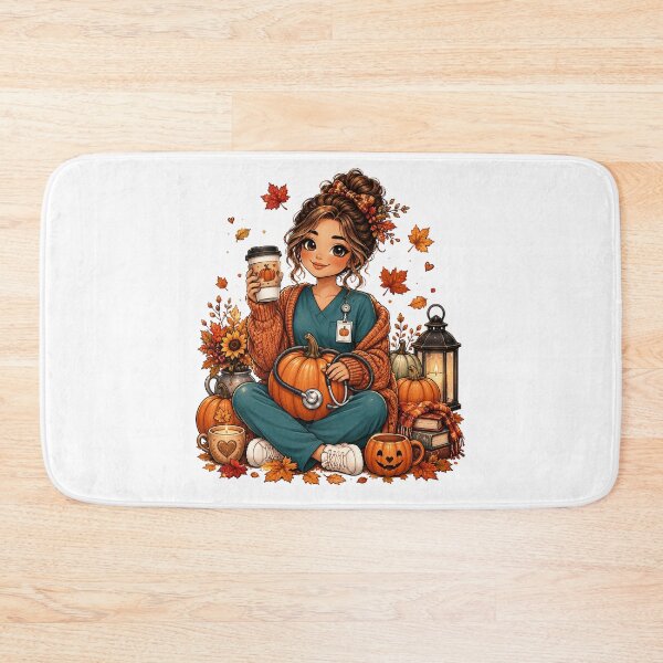 Item preview, Cozy Fall Nurse Pumpkin Tote Bag - Autumn Coffee & Stethoscope Design designed and sold by FestivityFinds.